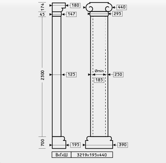 Полуколонна 1.10.209 - d250мм