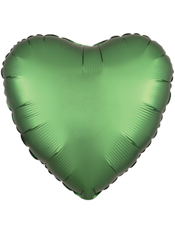 Шар Сердце, Сатин Люкс, Зеленый