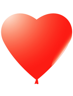 Шар 12''/30 см Сердце Красный, пастель, ВВ, 100 шт