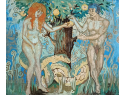 "Адам и Ева" холст масло Русаков-Сысоев В.А. 1989 год
