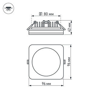 Светодиодная панель LTD-96x96SOL-BK-10W