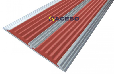 Алюминиевая полоса с двумя резиновыми  вставками цвет в ассортименте