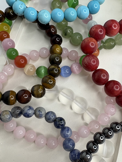 Браслет шарик, разные камни