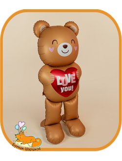 Большой мишка с сердцем, 121 см