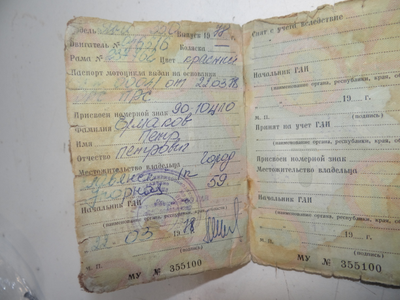 Техпаспорт Ява 634 (78 года)