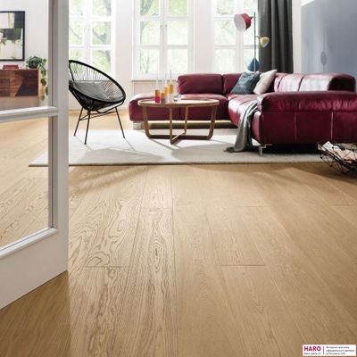 Паркетная доска Haro Дуб Пуро Белый Эксклюзив 531679 1-пол масло