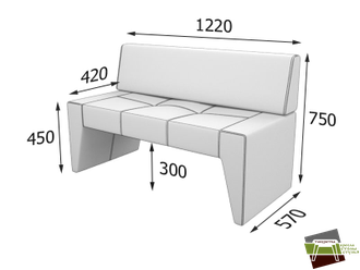 Kit2 КИТ диван 2-местный (Attika155) коричневый
