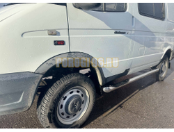 Пороги труба с проступью Папа Тюнинг d76 для ГАЗель Соболь