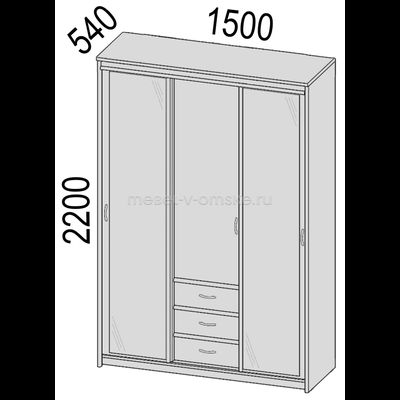 Шкаф-купе Карина 1,5 с зеркалами