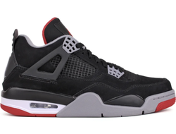 Nike Air Jordan 4 Retro черно-красные фото