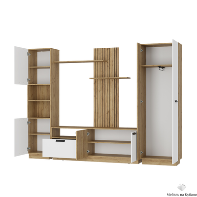 Мишель тип 2 ГС-01 гостиная крафт/крафт, белый