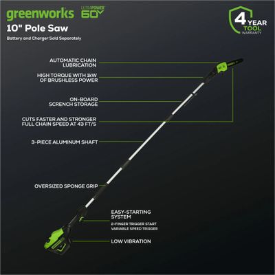 Высоторез Greenworks GD60PST25
