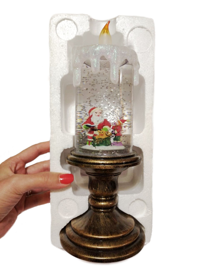 LED Свеча новогодняя со светодиодами, 11*11*28см, (три вида)