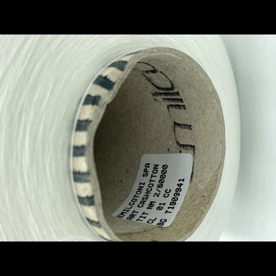 EMILCOTONI SPA art. CASHCOTTON Nm. 2/60 ХЛОПОК 85%, КАШЕМИР 15%  3000 метров в 100 граммах, цв. 01 БЕЛЫЙ