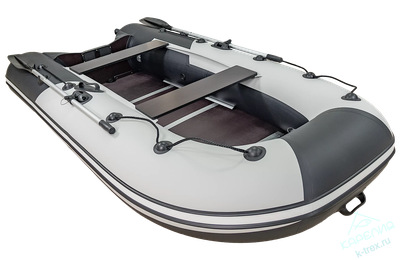 Лодка ПВХ Мастер Лодок Ривьера Компакт 2900СК "Комби" Св.Серый / Чёрный