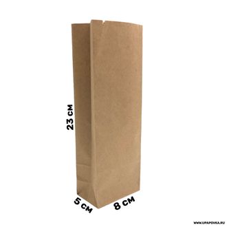 Крафт пакет Бурый  (8 x 5 x 23 см) 70 гр/м