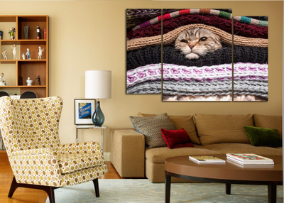 Модульная картина "Кот в тепле"