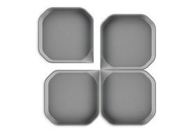 Fun2 Play Лоток для активных игр серый, 25 x 25 x 2,5см., 4 шт.