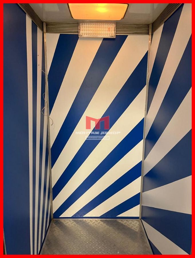 Оклейка кабины лифта плёнкой с плоттерной резкой