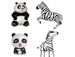 шар с гелием 64-86 см панда / зебра (на выбор)