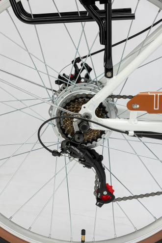 Электровелосипед D905/ 7ск 27.5" белый рама 18"