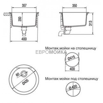 Кухонные мойка SHOCK Cristalite Euro 40R (R-100)