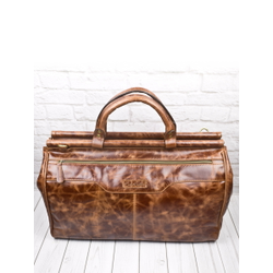 Кожаный саквояж Otranto Premium cognac (арт. 4006-53)