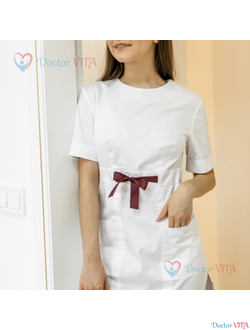 БЛУЗА DOCLIKE DL416 белая с лентой
