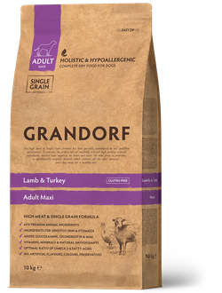 Grandorf (Грандорф): сухой корм для собак крупных пород Ягненок с индейкой, 10 кг