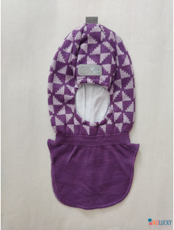 Шапка-шлем "Бантики" 20201-07, цвет пурпурный, сиреневый р. 52-54