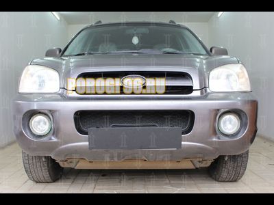 Защита радиатора Hyundai Santa Fe 2000-2006 (2 части) black верх