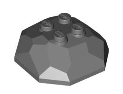 Rock 4 x 4 Octagonal Boulder, Top, Dark Bluish Gray (30293 / 4506778)