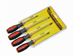 Набор отверток усиленных 4 предм  PH1x100,PH2x150,SL5x100,SL6x150, Б82002