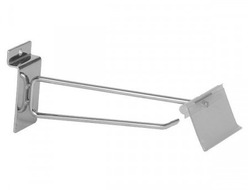 JQ005 Крючок на экономпанель с ценникодержателем 250 мм хром