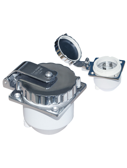 Розетка влагозащищенная, 30 А, нерж. сталь, IP56