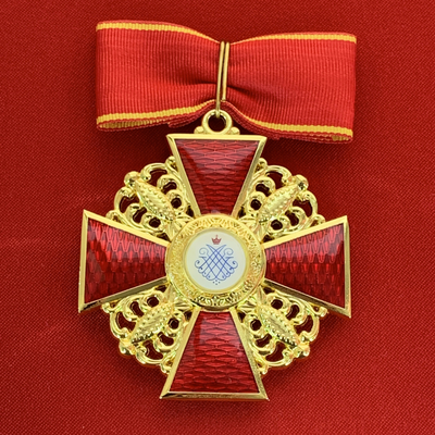 Орден Святой Анны 1-й степени, с бантом из муаровой ленты. Полноразмерная копия LUX! Лот № 92.