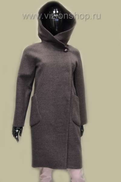 Arti Moda Арти мода 1777 пальто с капюшоном коричневое