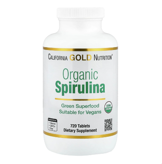 California Gold Nutrition Organic Spirulina - Органическая спирулина с фикоцианином, хлорофиллом и каротиноидами