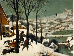 Картина обогреватель, репродукция Питера Брейгеля Охотники на снегу