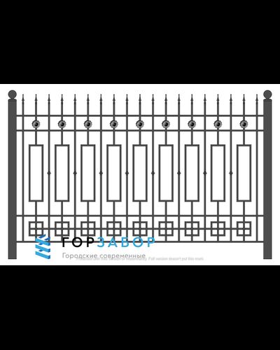 Купить металлический забор и секцию для забора из металла с элементами ковки KSZ15-39