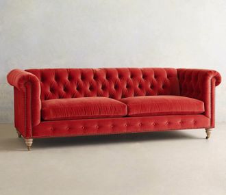 Трехместный диван Velvet Lyre Chesterfield Sofa