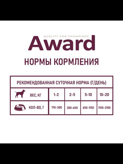 AWARD (Эворд) влажный корм (консерва) паштет для собак, Говядина, Морковь 200 г