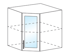 ШВУС 550х550 Шкаф настенный угловой со стеклом
