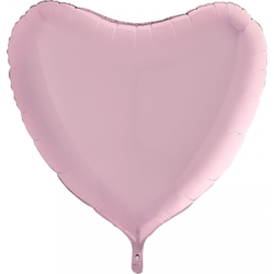 Воздушный шар фольгированный "Сердце" металлик розовый 91 см.