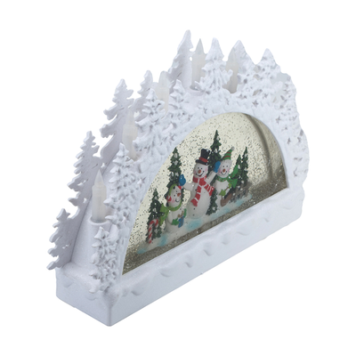 Фонарь новогодний музыкальный Горка "Снеговики", 33*23*7 см