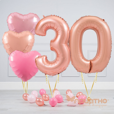 СЕТ ИЗ ВОЗДУШНЫХ ШАРИКОВ "Rose Gold"