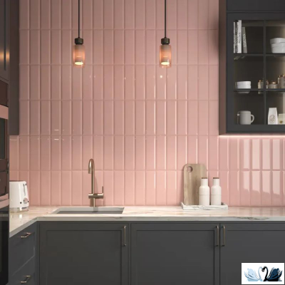 Керамическая плитка Kerama Marazzi Аккорд розовый светлый грань 8.5x28.5 см глянцевый