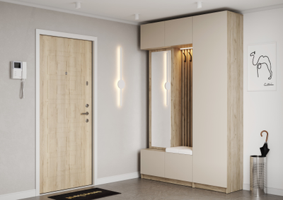 БОСТОН Шкаф ШК-003 ЛДСП Дуб Крафт серый / Кашемир