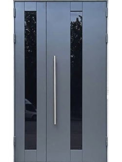 №30/1. Входная дверь "Авангард" 1,5-створчатая. Профильная конструкция со стеклопакетом