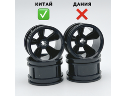!АНАЛОГ! Wheel 30.4mm D. x 20mm with No Pin Holes and 5 Large Spokes, Black (42716 / 6339150) / 4 шт.